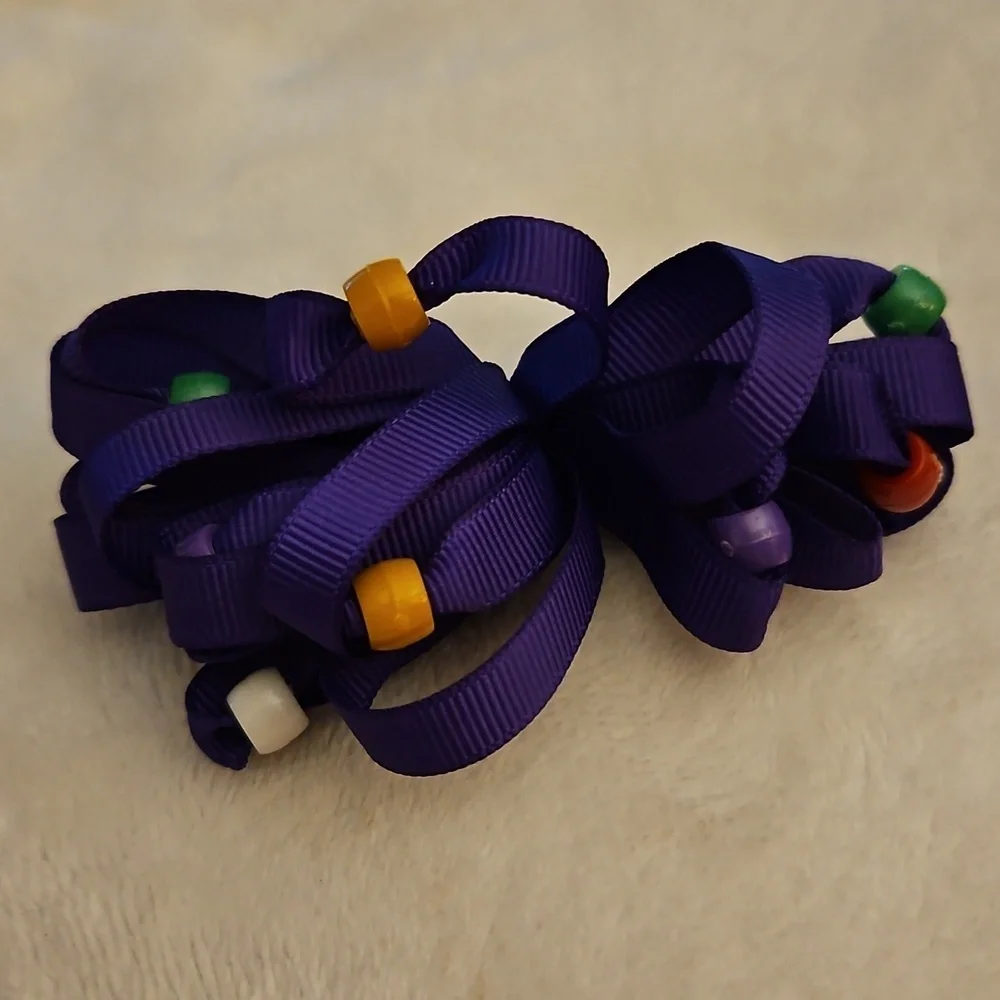HANDMADE Colorful Beaded Hair Bow Set